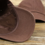 The undervisor on the Chocolate Bent Brim Blank Baseball Hat | Brown Dad Hat
