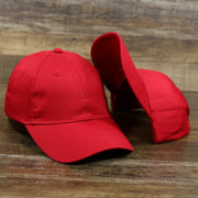 The Youth Cardinal Red Flat Brim Blank Baseball Hat | Kid’s Red Dad Hat