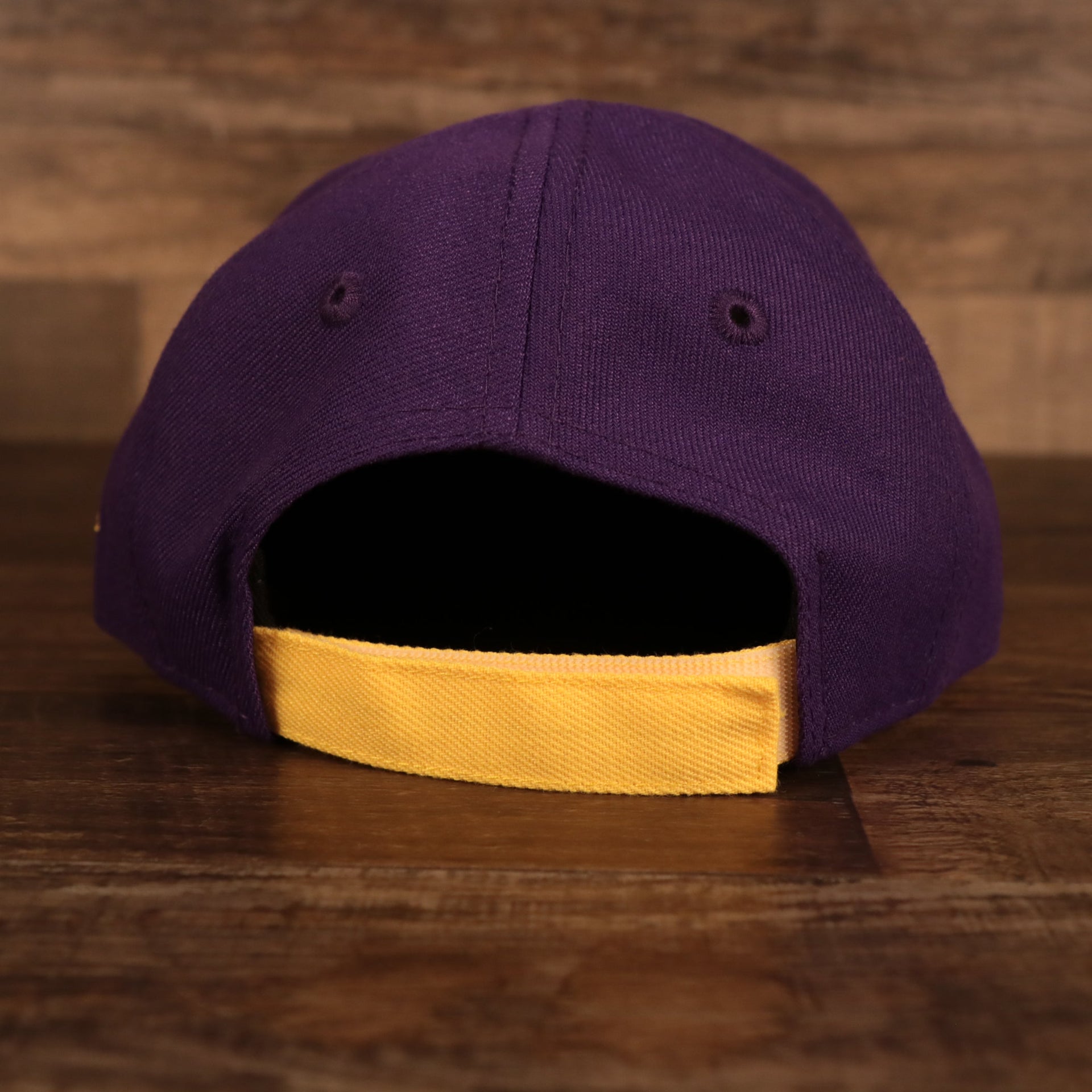 Back of the Los Angeles Lakers My 1st 9Fifty Baby Snapback Hat | Purple/Yellow