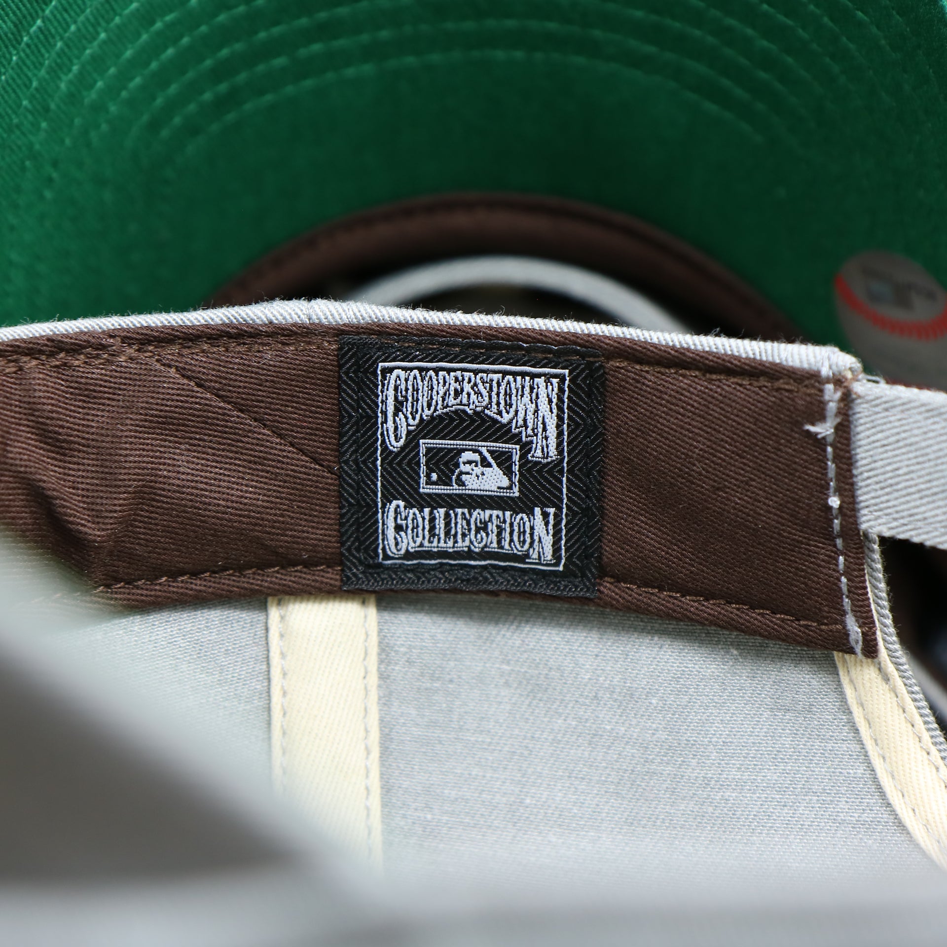 The Cooperstown Collection Tag on the Cooperstown Phillies Logo Green Bottom Philadelphia Phillies Dad Hat | Gray Dad Hat