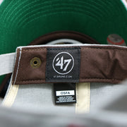The 47 Brand Tag on the Cooperstown Phillies Logo Green Bottom Philadelphia Phillies Dad Hat | Gray Dad Hat