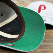 The undervisor on the Cooperstown Phillies Logo Green Bottom Philadelphia Phillies Dad Hat | Gray Dad Hat