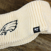 The 47 Brand Tag on the Women’s Philadelphia Eagles Winter Knit Cream Twisted Headband | White Twisted Headband