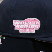 The World Series 2004 Pink Side Patch on the Boston Red Sox Pink Undervisor Sakura Tree Embroidered 59Fifty Fitted Cap | Navy Blue 59Fifty Cap