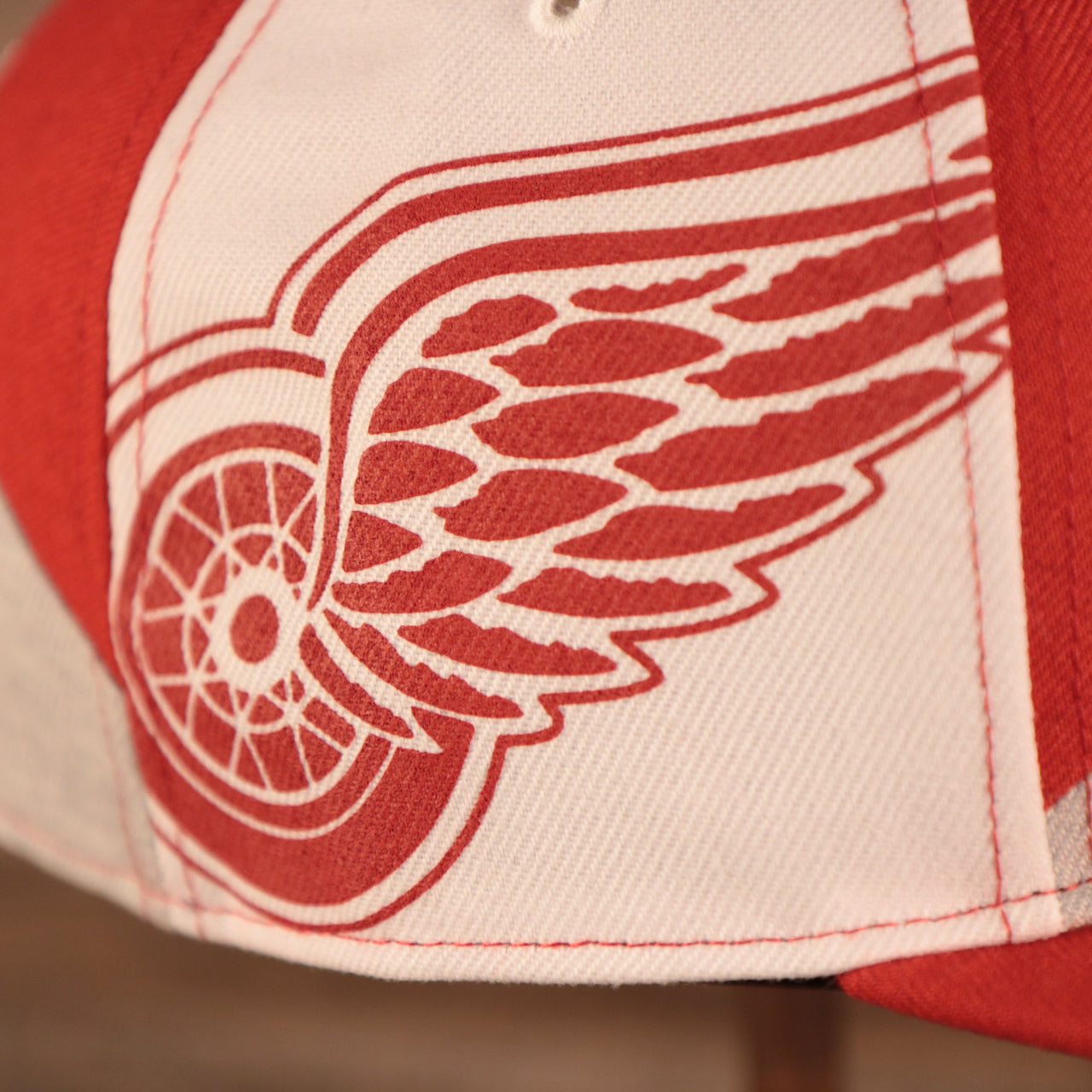 Detroit Red Wings Red Wings Lettering All Over Logo | Red Snapback Hat