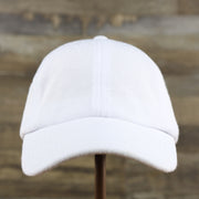 The front of the Blank Snow White Wash Cloth Baseball Hat | White Dad Hat