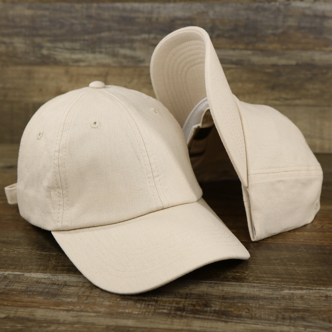 The Khaki Linen Blank Baseball Hat | Blank Tan Dad Hat