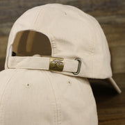 The Khaki Adjustable Strap on the Khaki Linen Blank Baseball Hat | Blank Tan Dad Hat