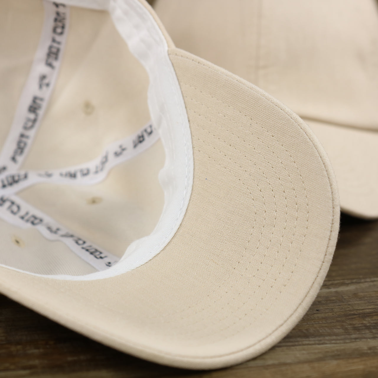 The undervisor on the Khaki Linen Blank Baseball Hat | Blank Tan Dad Hat