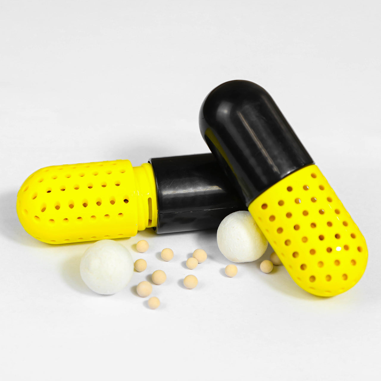 Two Pill Shape Sneaker Deodorizer Matching Frozen Yellows | Yellow And Black Sneaker Deodorizers