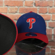 black under visor on the Philadelphia Phillies Team Classic Phillies Wordmark 39Thirty Flexfit Cap | Blue 39Thirty Cap