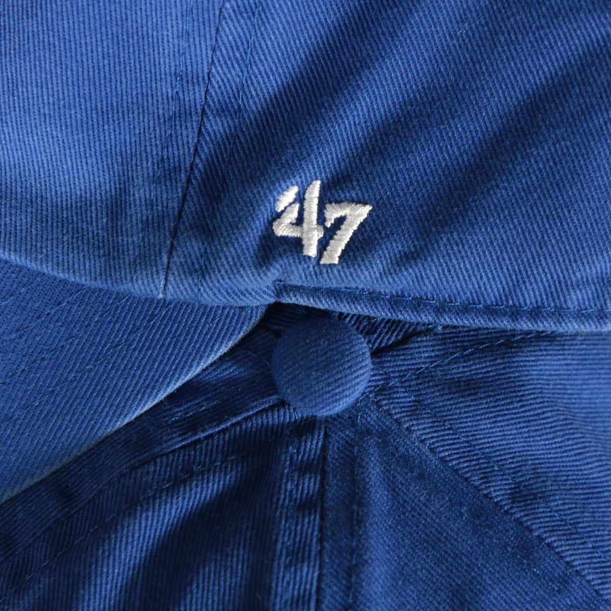 47 brand logo on the Philadelphia Athletics 1924 Elephant Logo Retro Royal Blue Clean Up Dad Hat