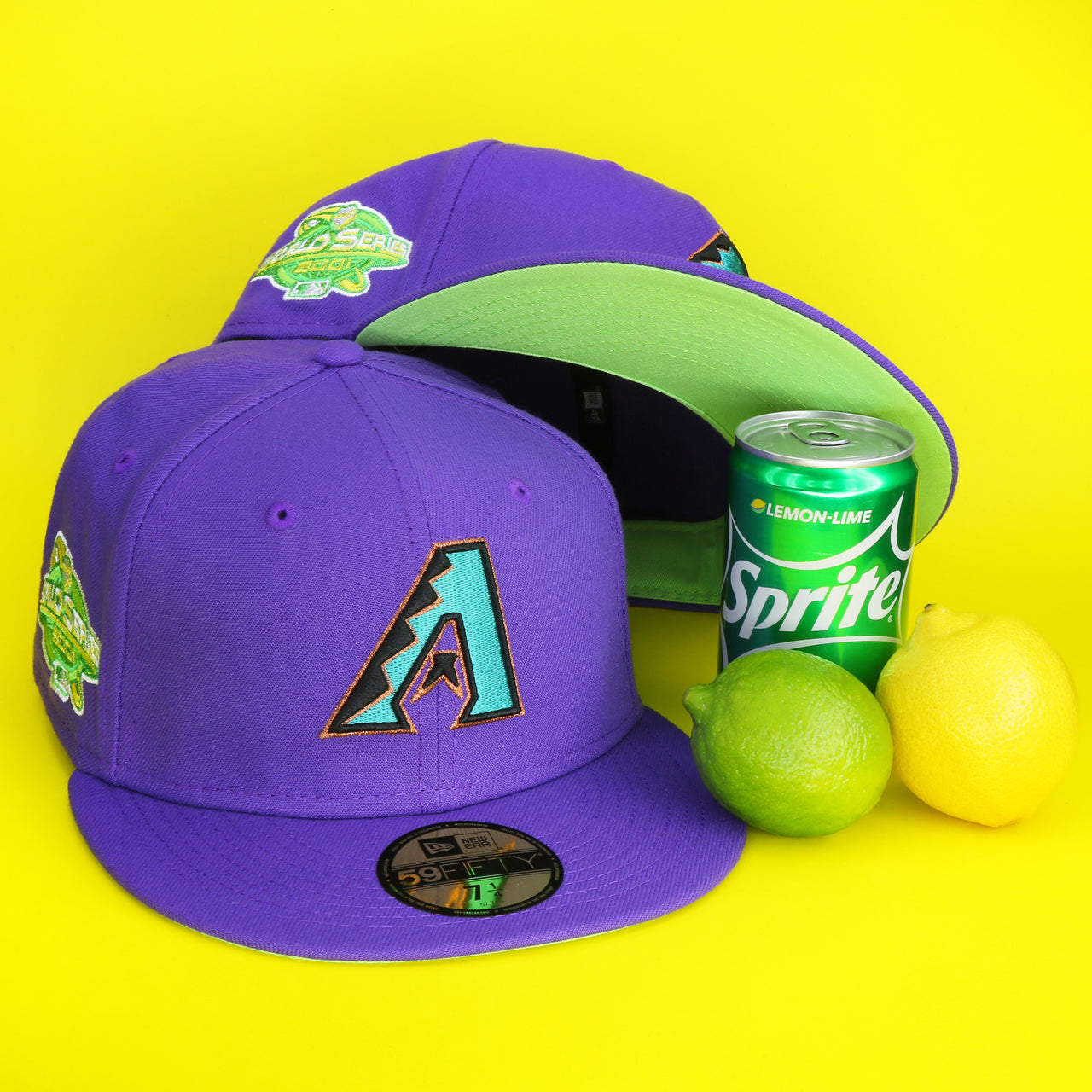 Arizona Diamondbacks Cooperstown 2001 World Series Side Patch "Citrus Pop" Green UV 59Fifty Fitted Cap