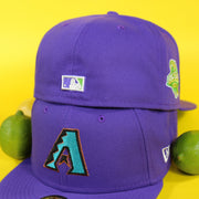 Back of the Arizona Diamondbacks Cooperstown 2001 World Series Side Patch "Citrus Pop" Green UV 59Fifty Fitted Cap