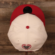 top view of the Shawn Michaels Heart Break Kid White 9Fifty White Gray Bottom Snapback