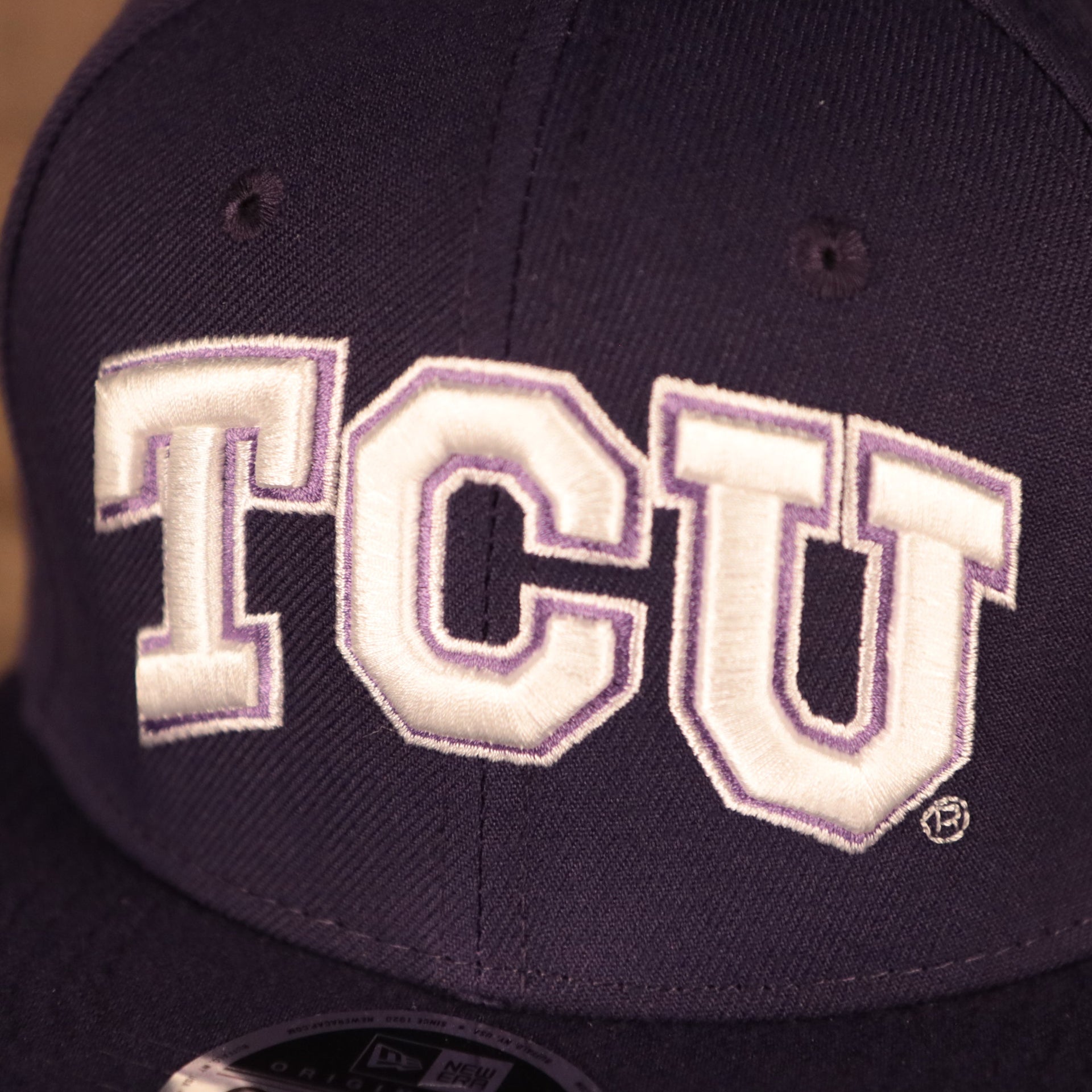 tcu logo shot TCU Horned Frogs Purple Adjustable Snapback Cap