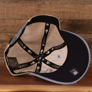 underside of the North Carolina Tar Heels Carolina Blue 9Twenty Distressed Adjustable Trucker Dad Hat