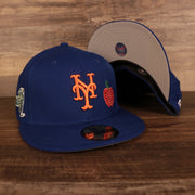 New York Mets Iced Out Side Patch Apple Statue of Liberty Gray Bottom 59Fifty Fitted Cap