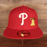 Philadelphia Phillies Iced Out Side Patch Bell 1776 Gray Bottom 59Fifty Fitted Cap