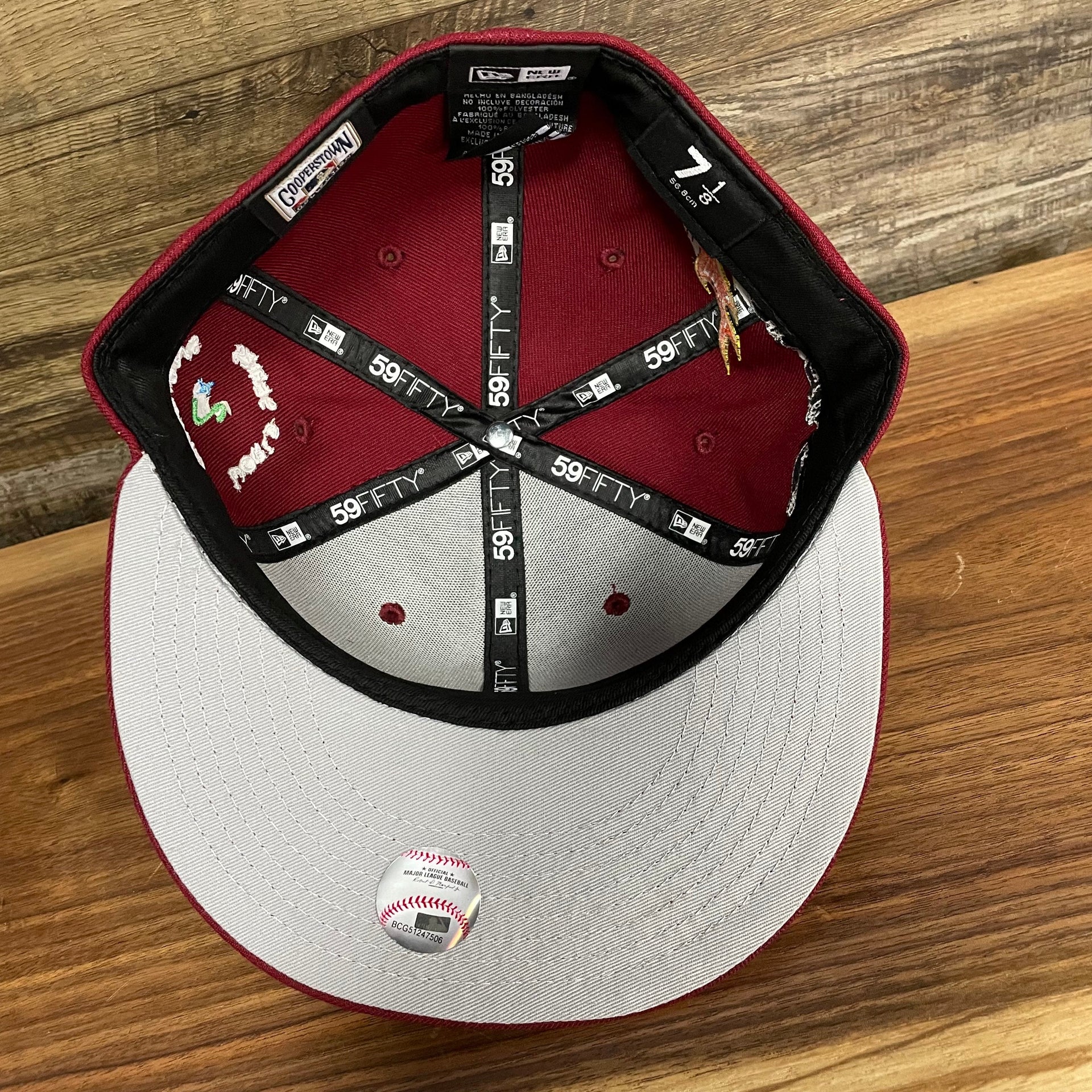 The grey uv on the Philadelphia Phillies Cooperstown “Scribble” Side Patch Gray Bottom 59Fifty Fitted Cap