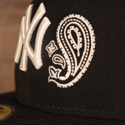 Paisley tear drop accent on the New York Yankees Multi-Color Paisley Bandana Under Brim 59Fifty Fitted Cap