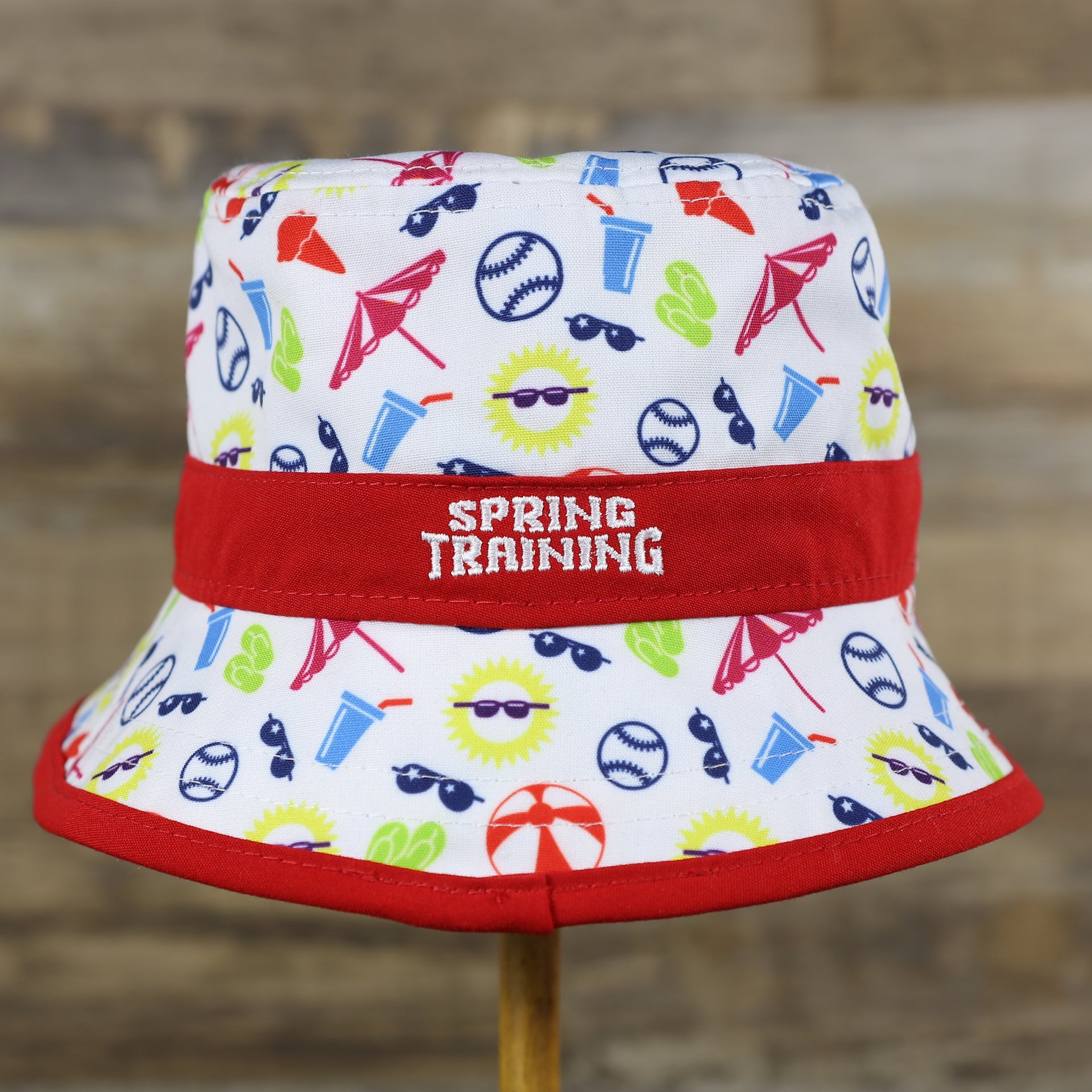 back side of the Philadelphia Phillies Spring Training 2022 On Field White Toddler Bucket Hat