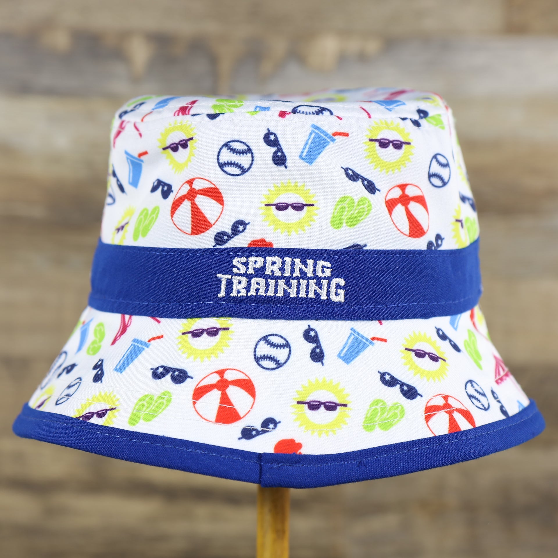 back side of the New York Mets Spring Training 2022 On Field White Toddler Bucket Hat