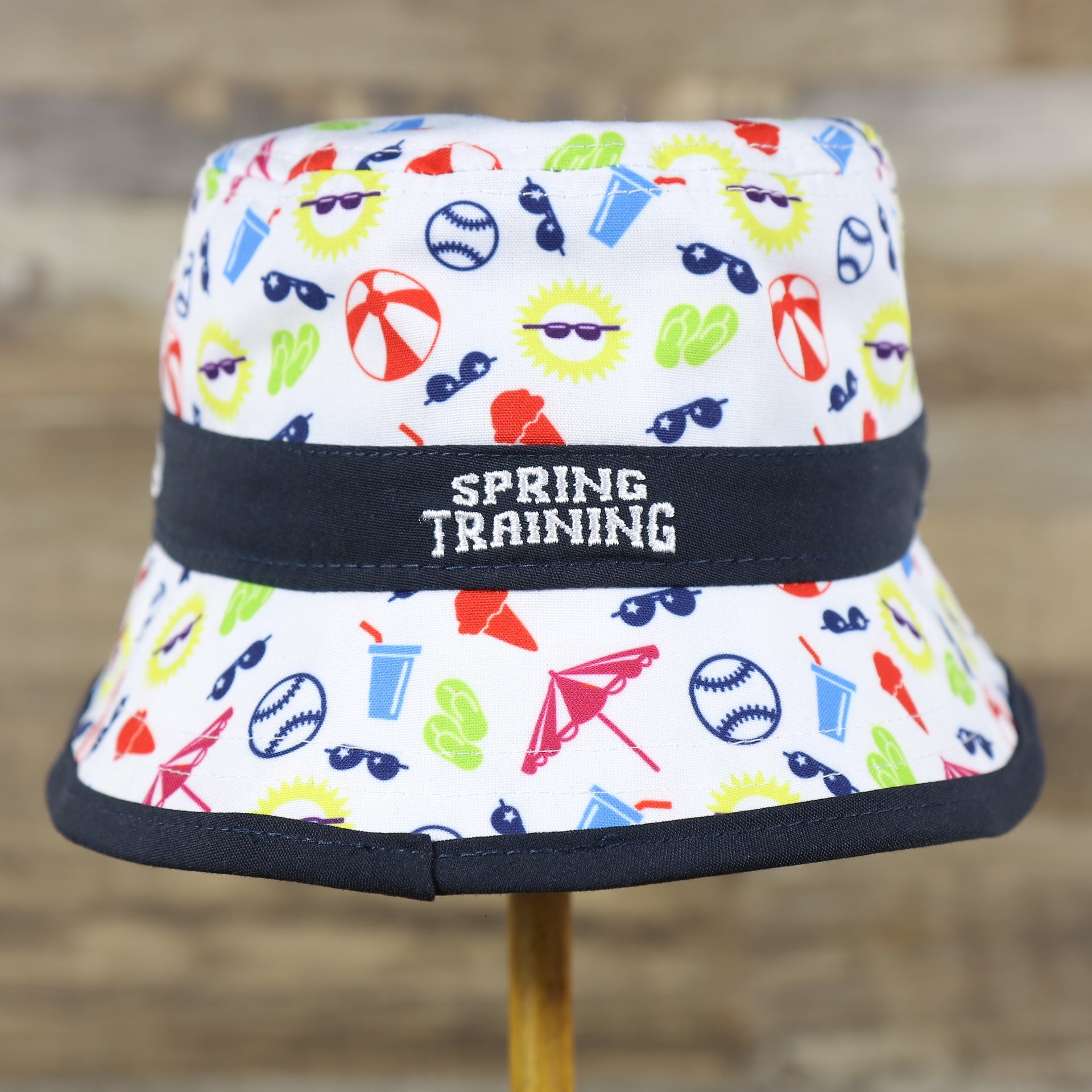 back side of the New York Yankees Spring Training 2022 On Field White Toddler Bucket Hat