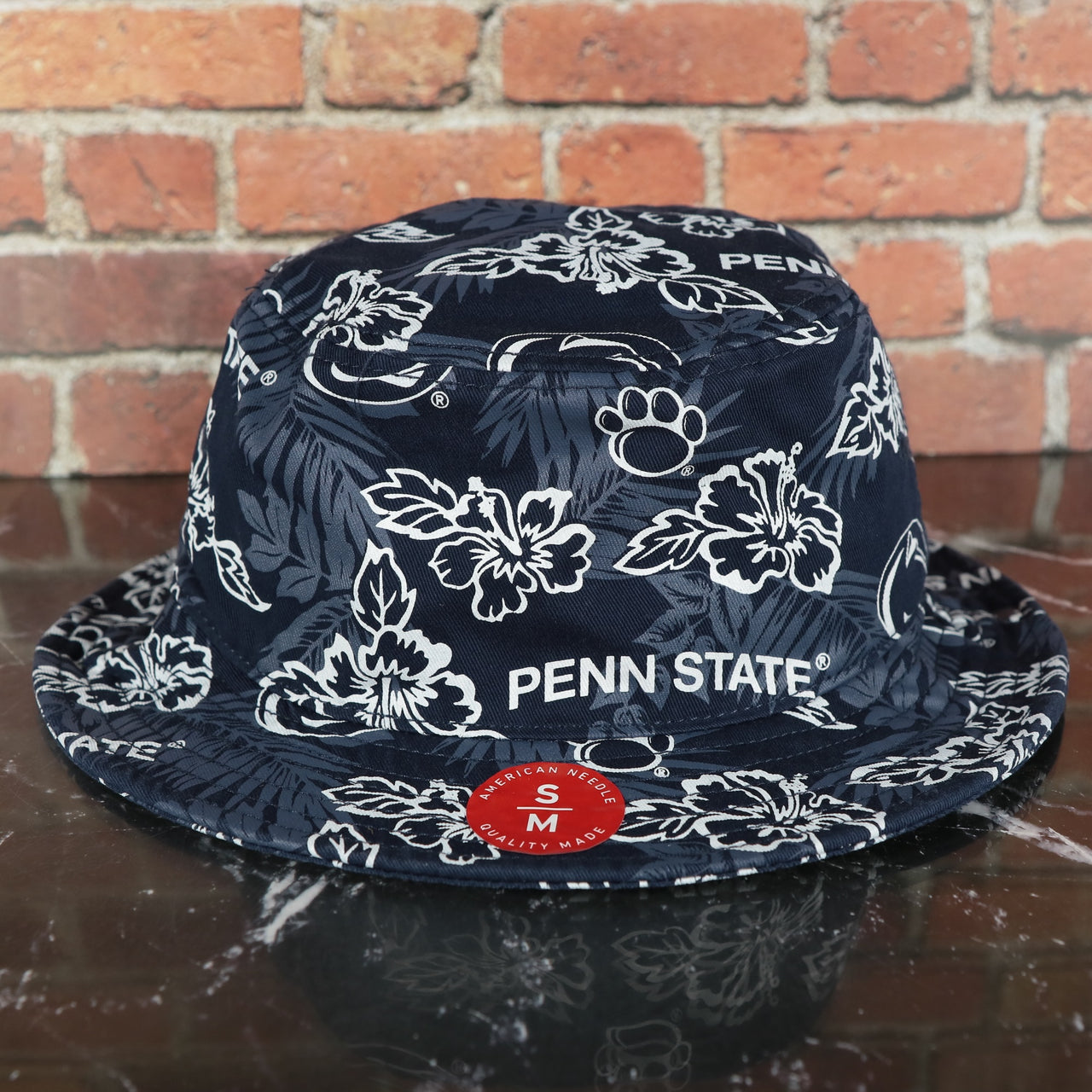 Penn State Nittany Lions Floral Aloha Print Navy Bucket Hat | Reyn Spooner