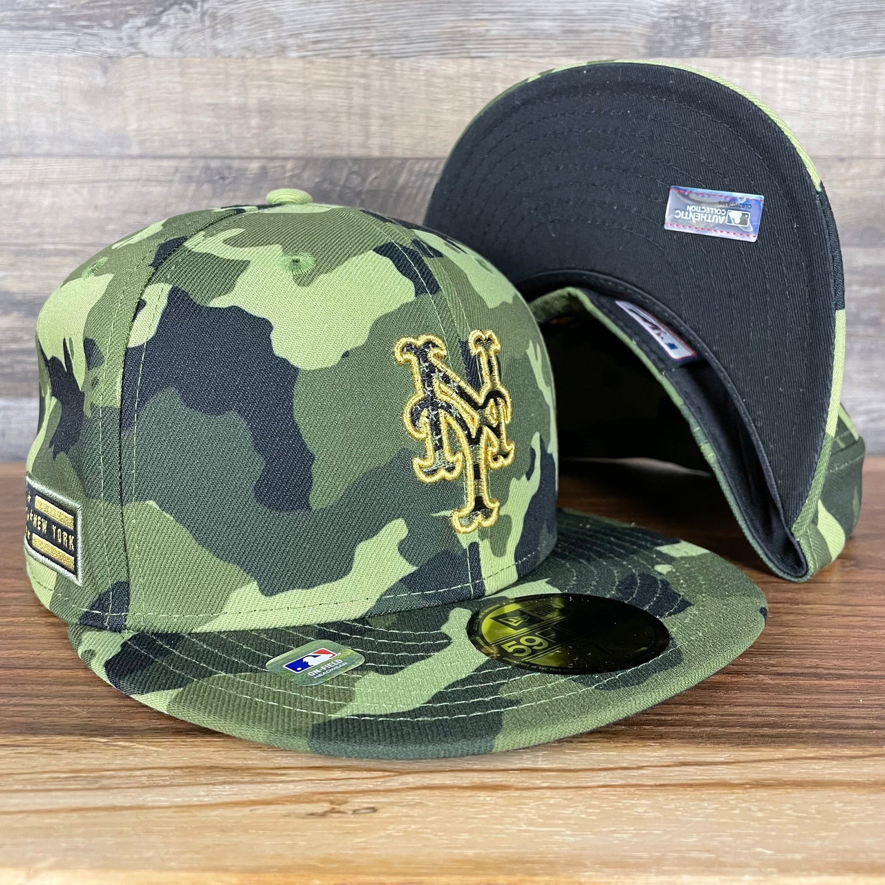 The New York Mets 2022 Armed Forces Day / Memorial Day Side Patch 59Fifty Fitted Cap