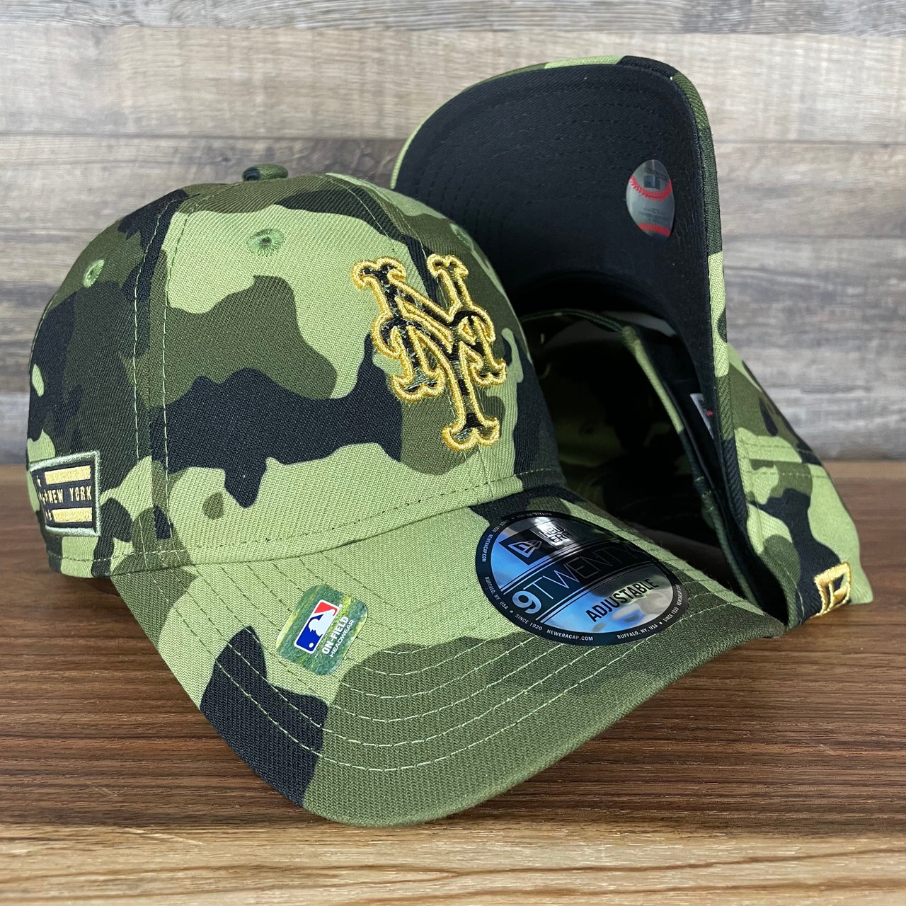 New York Mets 2022 Armed Forces Day / Memorial Day Side Patch 9Twenty Dad Hat | Camo