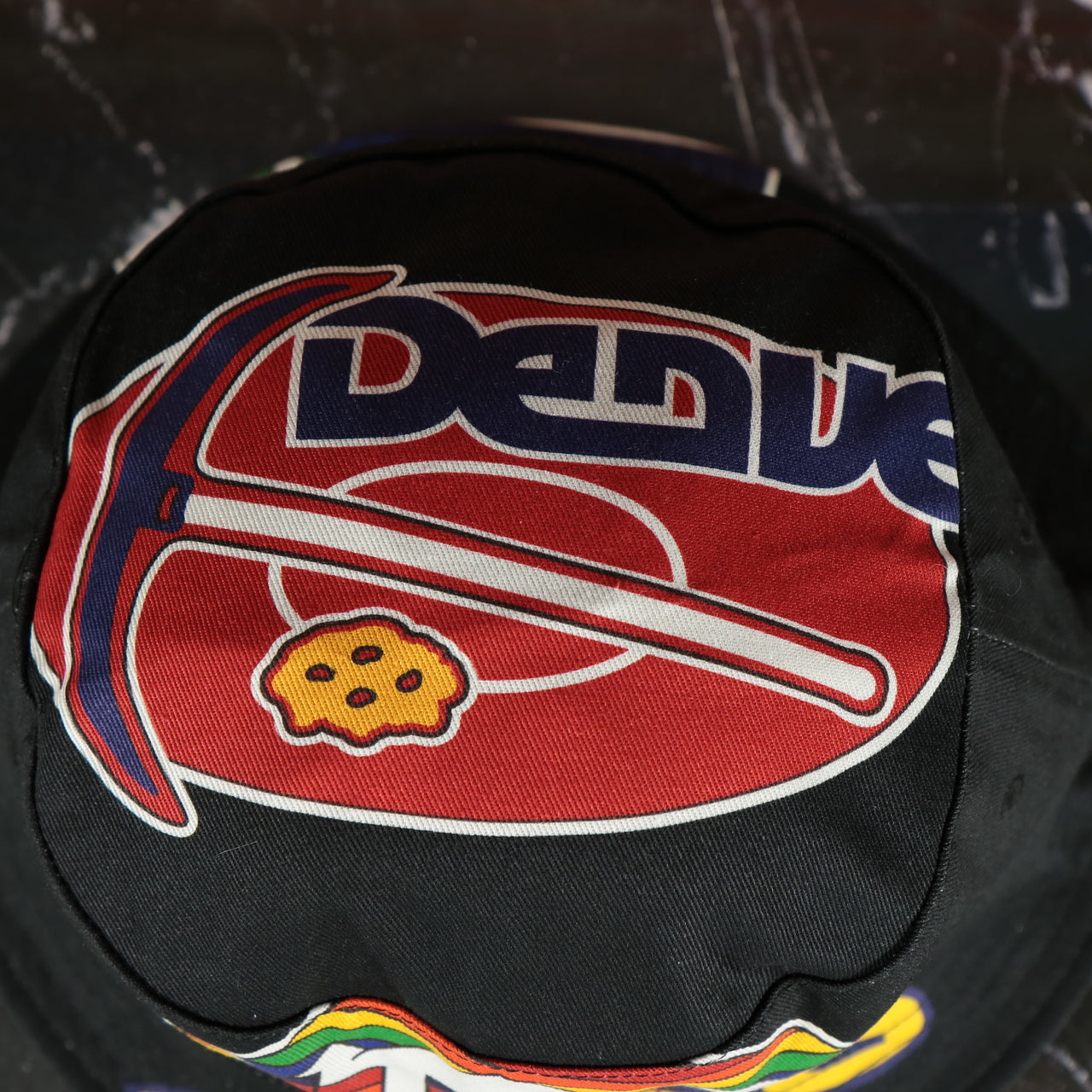 Denver Nuggets All Over Vintage Logo Cut Up Bucket Hat | Black