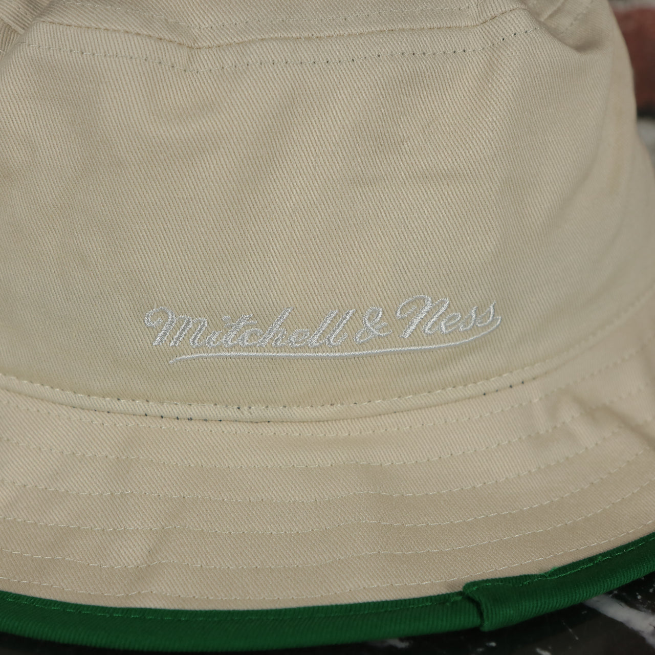 Seattle Supersonics Hardwood Classics Vintage Logo Off White Bucket Hat
