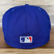 The backside of the Los Angeles Dodgers Cooperstown 5950 Day Side Patch Green Bottom 59Fifty Fitted Cap