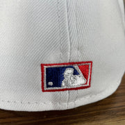 A close up of the Cooperstown MLB Batterman logo on the Philadelphia Athletics Cooperstown 5950 Day Side Patch Green Bottom 59Fifty Fitted Cap