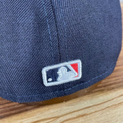 A close up of the MLB Batterman logo on the Atlanta Braves Cooperstown 5950 Day Side Patch Gray Bottom 59Fifty Fitted Cap