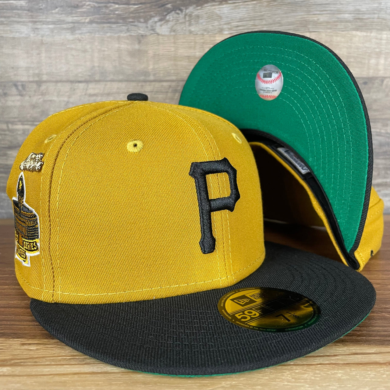 The Pittsburgh Pirates Cooperstown 5950 Day Side Patch Green Bottom 59Fifty Fitted Cap