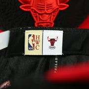 Harwood classic label on the interior of the Chicago Bulls “NBA Day 5” Satin Bred 5s Matching Snapback Hat | Snapback to match Satin Bred 5s