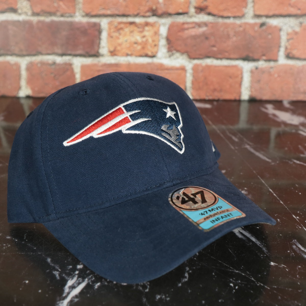New England Patriots Navy Blue Youth-Sized Adjustable Dad Hat