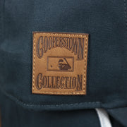 The Cooperstown Collection Leather Patch on the Cooperstown New York Yankees Cooperstown Collection Side Patch Leather Brown Undervisor Dad Hat | Vintage Navy Dad Hat