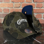 Los Angeles Clippers Woodland Camouflage Mitchell and Ness Dad Hat