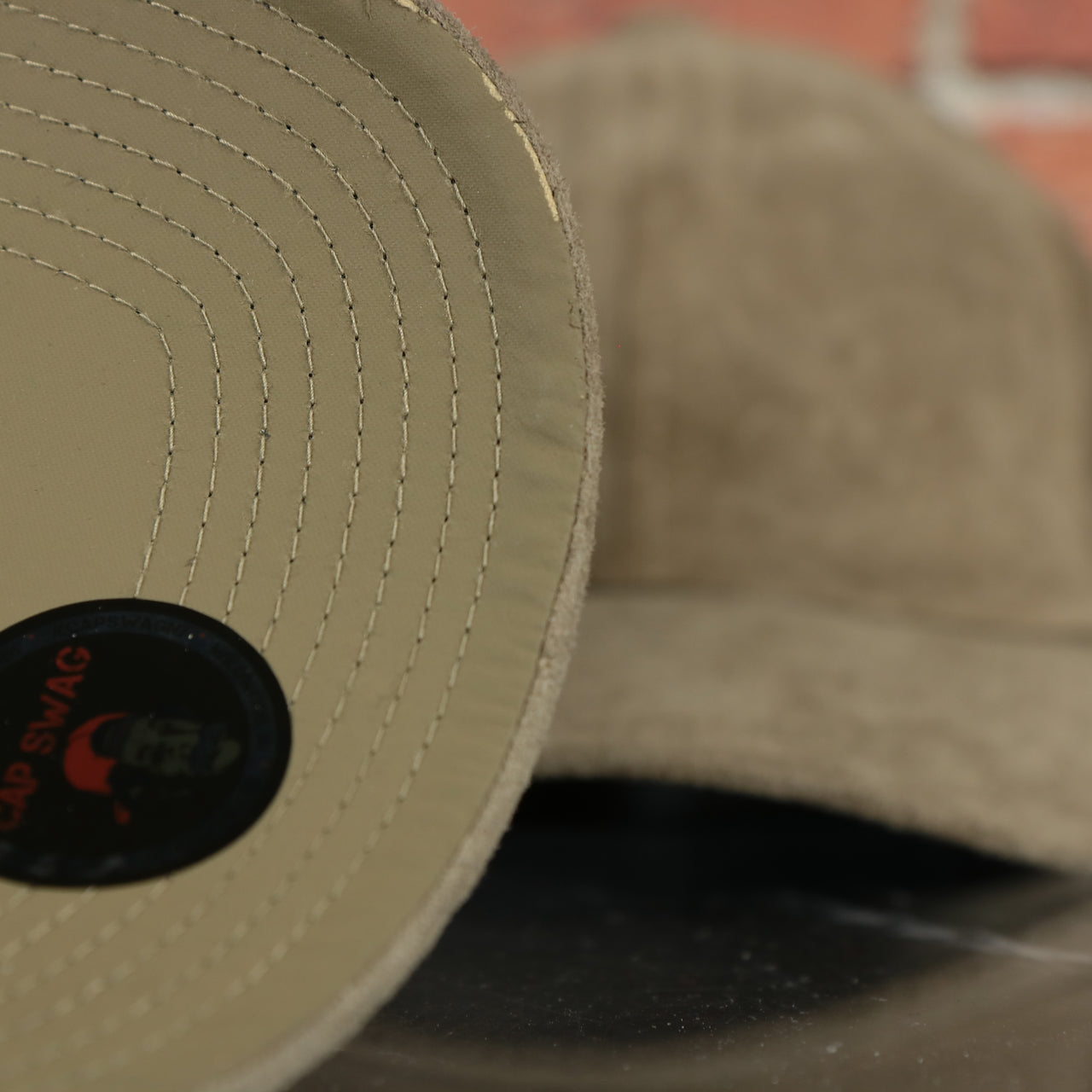undervisor on the Mitchell and Ness Light Brown Suede Blank Adjustable Dad Hat