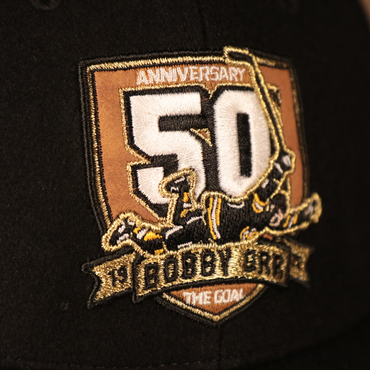 47 BRAND | BOSTON BRUINS | 50TH ANNIVERSARY BOBBY ORR PATCH FRONT | SIGNED BRIM | MAY 10TH 1970 BOSTON BRUINS PATCH BACK | CAPTAIN SNAPBACK HAT | BW PRINT BOTTOM | BLACK | OSFM