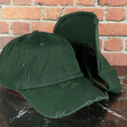 Hunter Green Blank Distressed Dad Hat