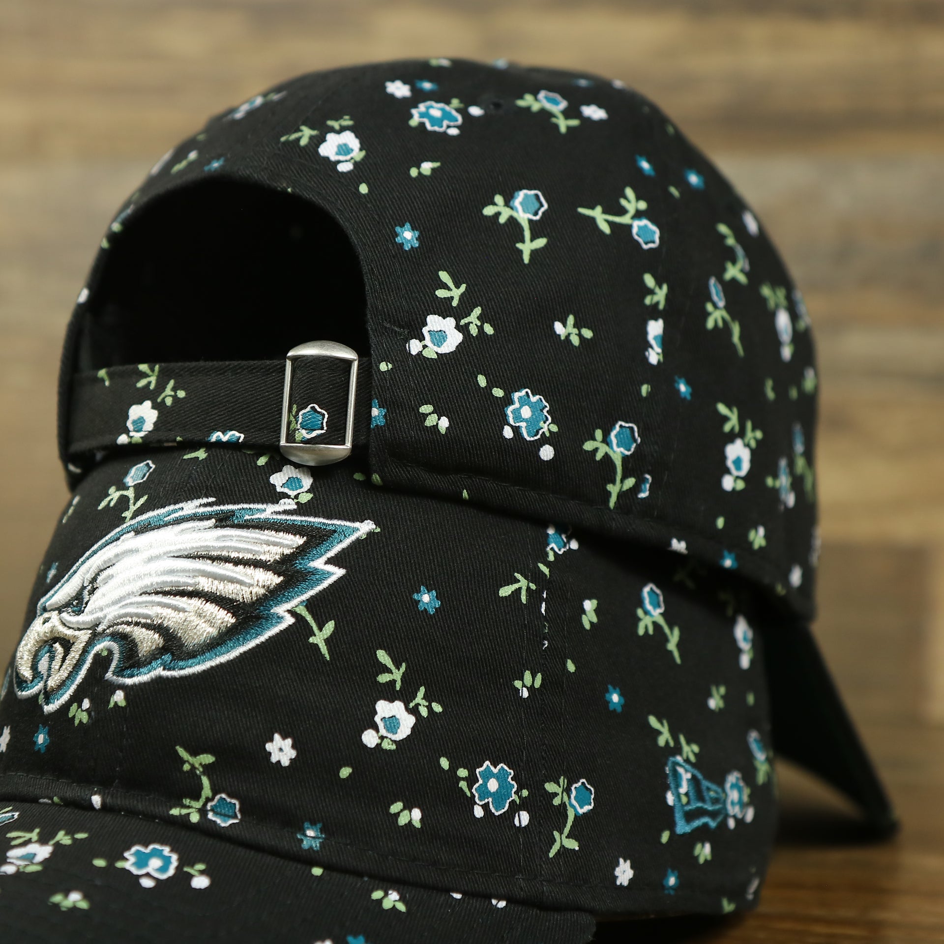 micro flower pattern on the Philadelphia Eagles Ladies Floral Bloom Micro Flower Pattern 9Twenty Dad Hat | Womens Floral Eagles Hat