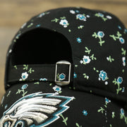 metallic buckle and adjustable strap on the Philadelphia Eagles Ladies Floral Bloom Micro Flower Pattern 9Twenty Dad Hat | Womens Floral Eagles Hat