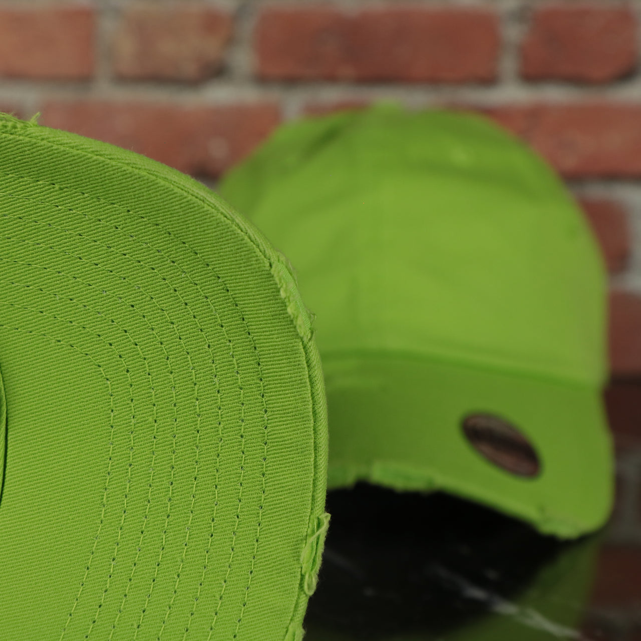 Lime Blank Distressed Dad Hat
