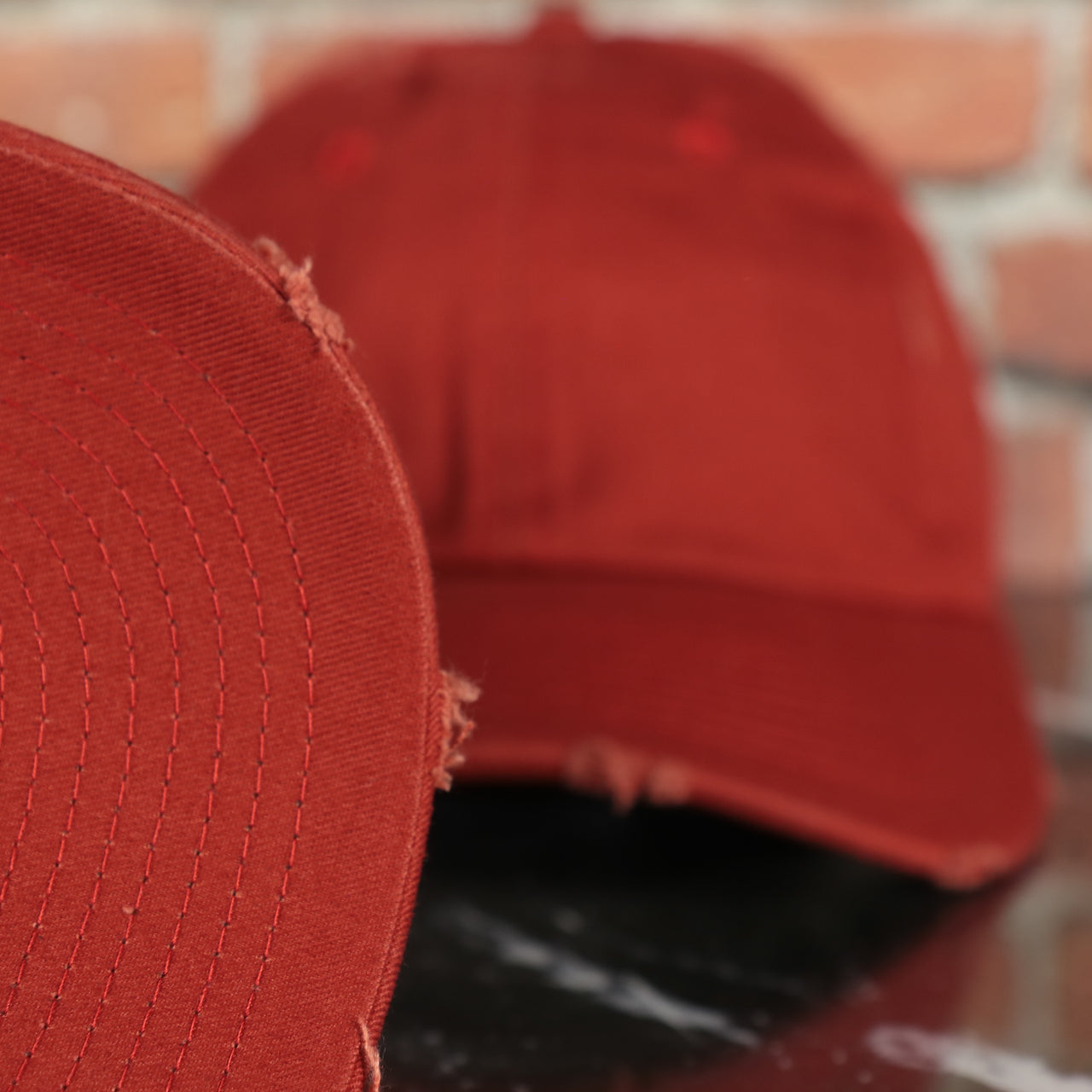 Rust Low Crown Distressed Adjustable Blank Baseball hat | Orange Dad Hat