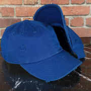 Royal Blue Blank Kid's Distressed Adjustable Dad Hat