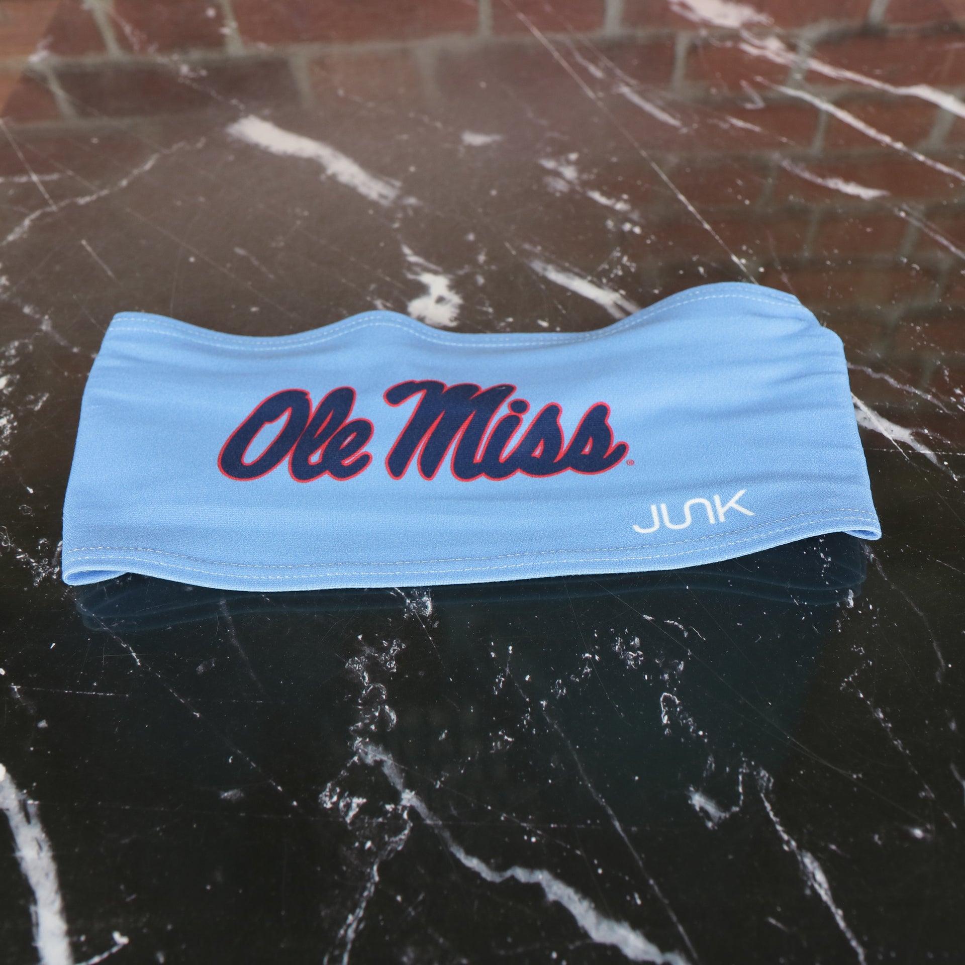 University of Mississippi Ole Miss  Moisture Wicking UPF 50+ Sky Blue Headband | Officially Licensed Junk Brands